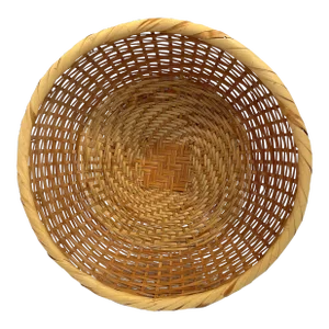 Vintage Patterned Design Round Basket