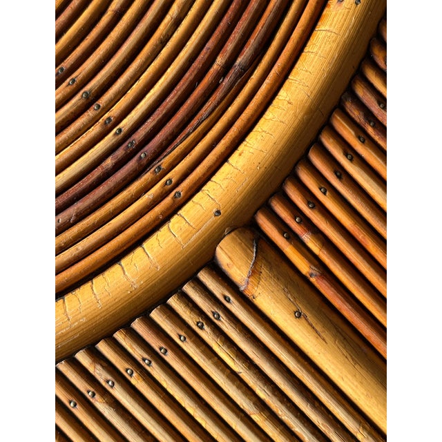 Sunburst Rattan Coffee Table, Attributed to Vivai Del Sud, Italy, 1970s For Sale - Image 14 of 17