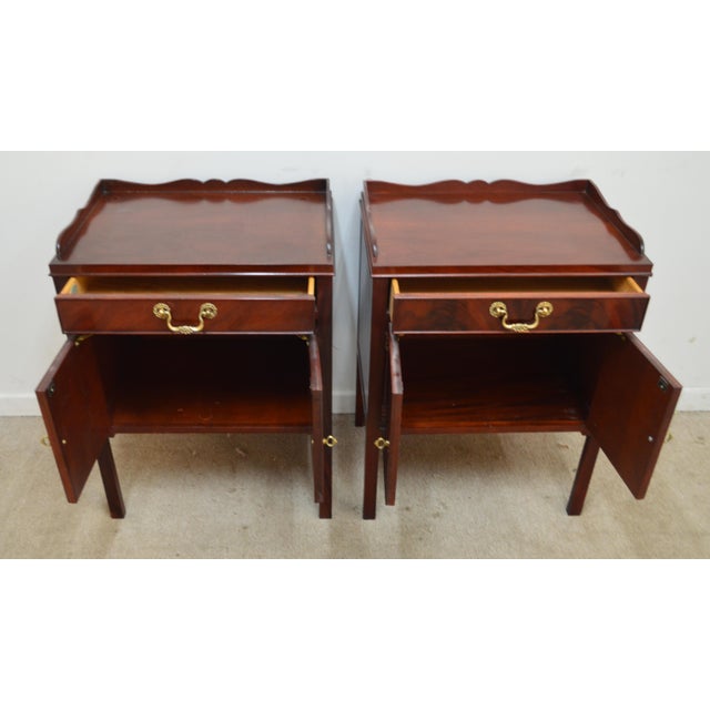 Baker Mahogany Nightstands a Pair For Sale - Image 10 of 17