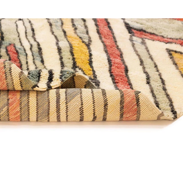 Contemporary Abstract Hand-Knotted Wool Rug | 15'1" X 10'11" | One of a Kind Statement Rug For Sale - Image 3 of 12