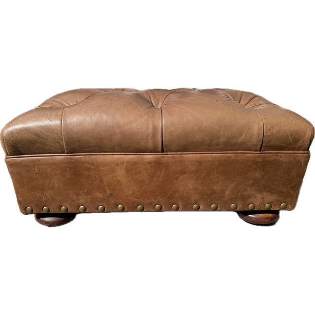 Chair and Ottoman Set in Saddle Toned Leather by Ralph Lauren For Sale - Image 11 of 17