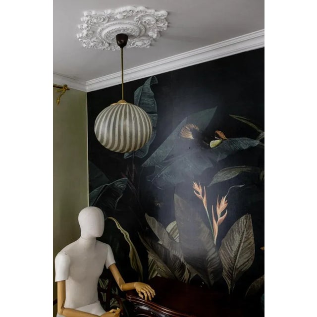 Mid-Century Striped Glass Globe Pendant by Peill & Putzler, Germany, 1970s For Sale - Image 10 of 18