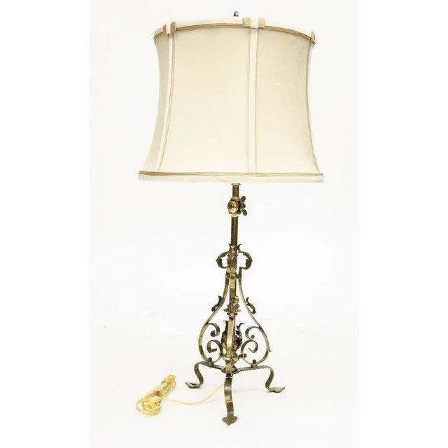 Antique Late 19th Century Brass Table Lamp For Sale In Los Angeles - Image 6 of 7