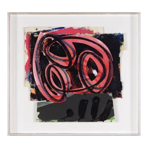 1980s Abstract Expressionist Pop Art Painting Collage, Assemblage Hugh O'Donnell, 1988