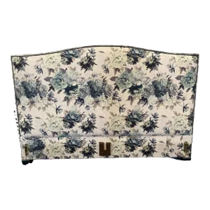 Custom Floral Upholstered Ca King Headboard With Side Rails