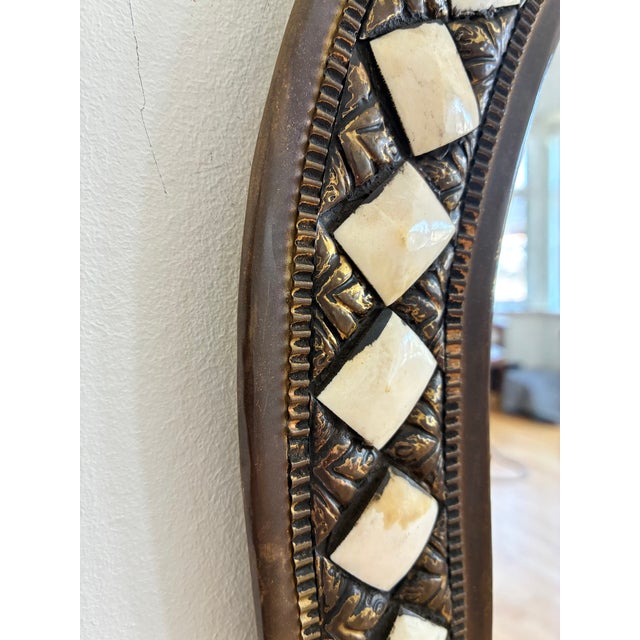 Bronze Vintage Moroccan Moorish Wall Mirror For Sale - Image 8 of 10