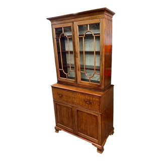 Antique Georgian Mahogany Butler’s Secretary Bookcase For Sale