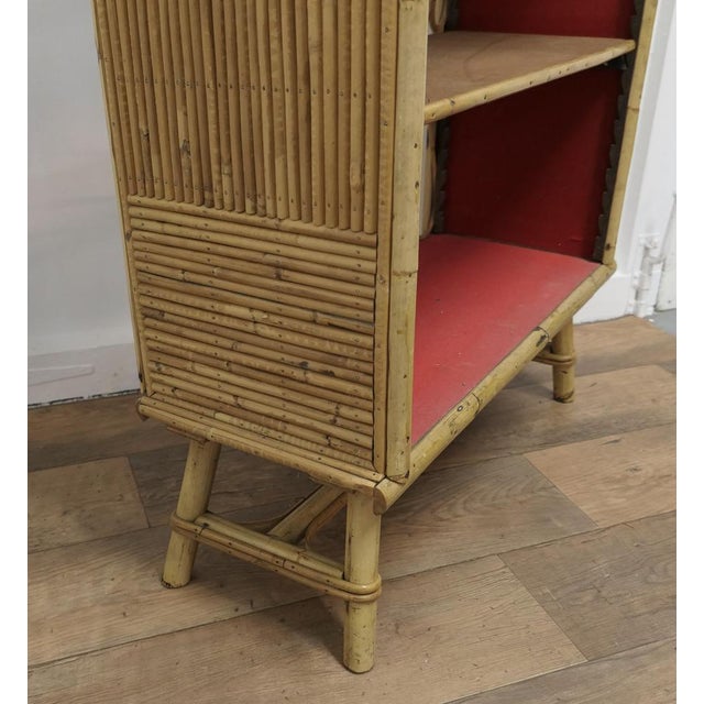 Wood Bamboo Bookcase Room Divider, 1960s For Sale - Image 7 of 8
