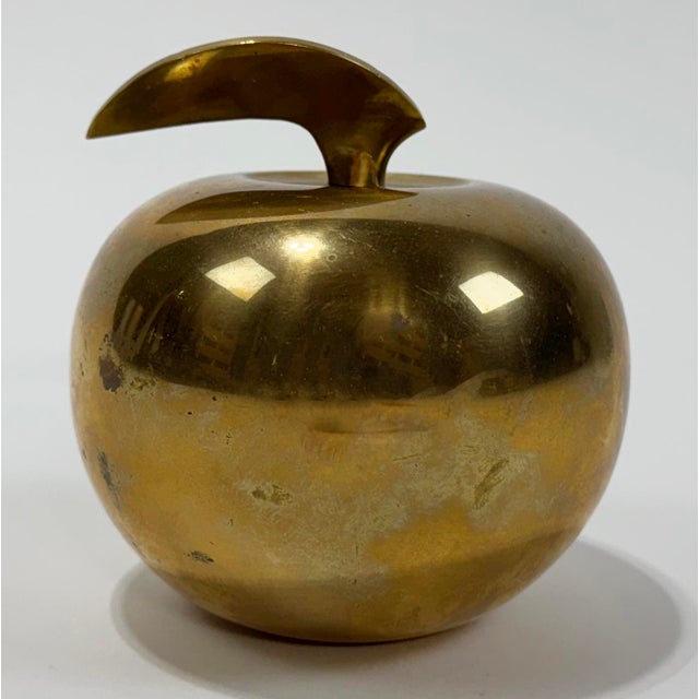 Mid-Century Modern Mid 20th Century Oversized Brass Apple With Exaggerated Stem For Sale - Image 3 of 6