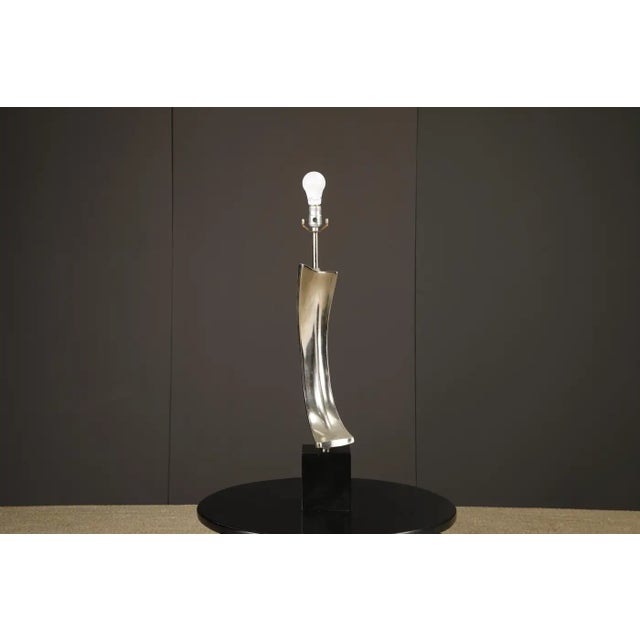 Maurizio Tempestini for Laurel Lamp Co Sculptural Chrome Arc Table Lamp, 1970s For Sale - Image 15 of 17