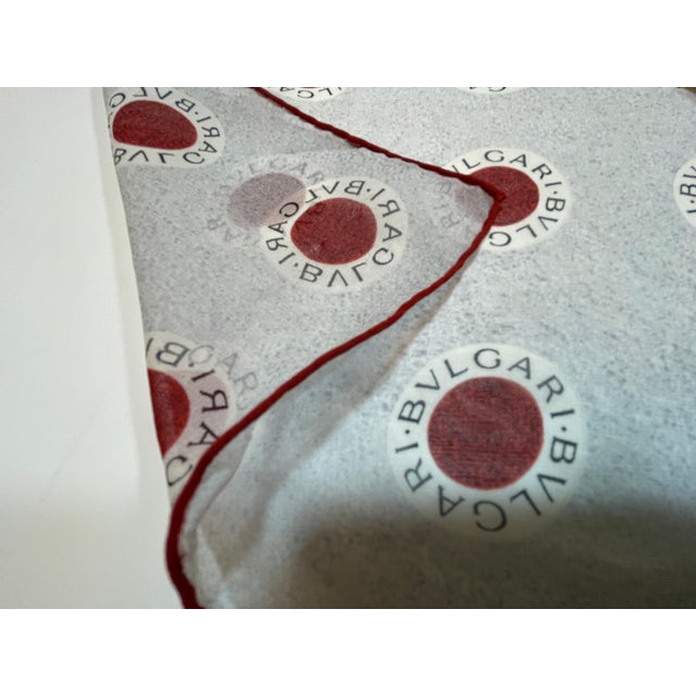 Bulgari BVLGARI Red Dot Logo Silk Scarf Bulgari For Sale - Image 4 of 12