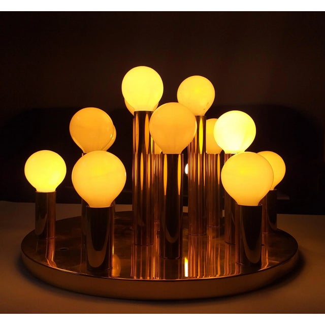 Gold Large Mid-Century Sputnik Ceiling, Wall Lamp or Flush Mount, 1970s For Sale - Image 8 of 12