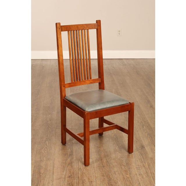 1990s Stickley Mission Collection Set Of Eight Cherry Spindle Dining Chairs For Sale - Image 5 of 18