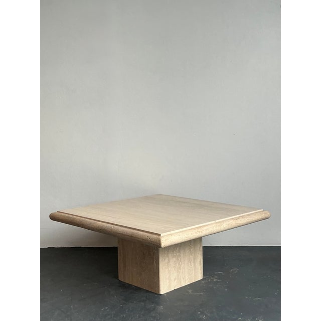 Late 20th Century Vintage Boho Italian Stone International Travertine Coffee Table For Sale - Image 5 of 11