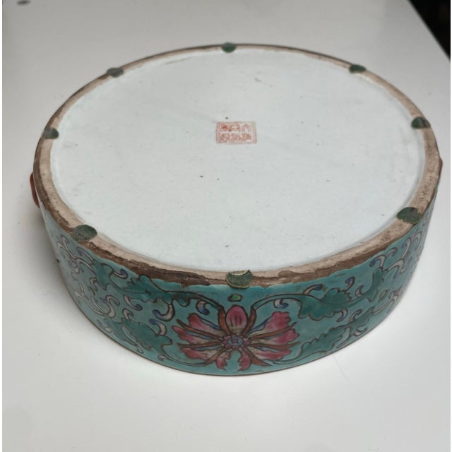 Mid 20th Century Mid 20th Century Turquoise Famille Rose Mun Shou Lidded Tureen For Sale - Image 5 of 7