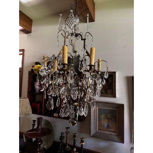 Late 19th Century Antique Louis XV Style Crystal Chandelier For Sale - Image 5 of 13