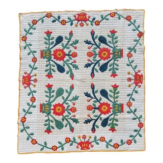 19th C Applique Quilt From Pennsylvania For Sale
