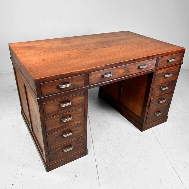 Japanese Wooden Desk, 1930s For Sale - Image 12 of 18