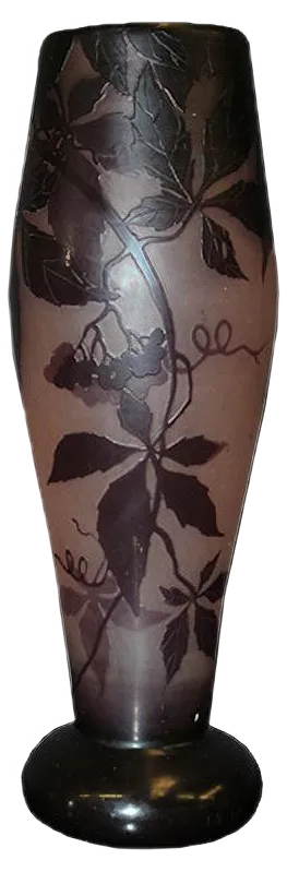 Art Nouveau Vase with Vine Decoration by Gauthier