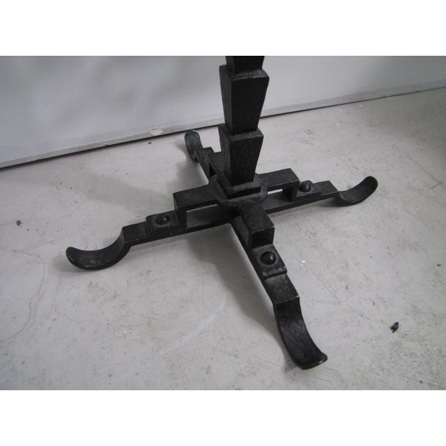 Metal Antique Art Deco Iron Candleholder in the Style of Koloman Moser For Sale - Image 7 of 8