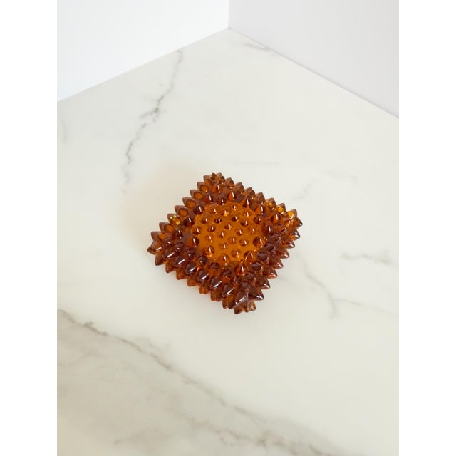 My latest obsession has been hobnail glass! This beautiful, thick amber hobnail glass salt cellar is a delightful addition...