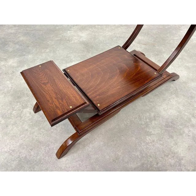 Wood Art Deco C-Shaped Plant Stand, 1930s For Sale - Image 7 of 12