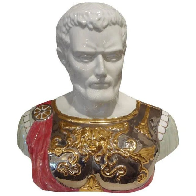 1940's Vintage Italian Glazed Ceramic Bust by Santa Maria For Sale - Image 10 of 10