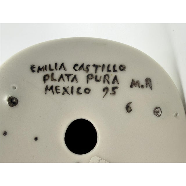 1990s Emilia Castillo "The Couple" Bisque Porcelain Salt Cellars & Sterling Spoons Set - 4 pcs For Sale - Image 18 of 18