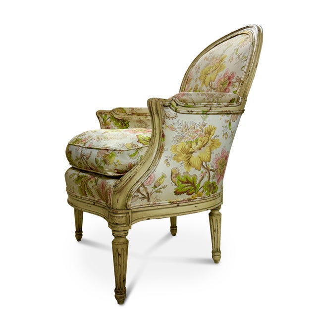 Vintage French Bergère Armchairs by Yale R. Burge For Sale - Image 9 of 12