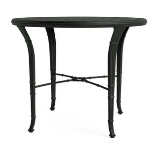 Brown Jordan Calcutta 36" Round Cast Bistro Umbrella Table in Black Jade For Sale