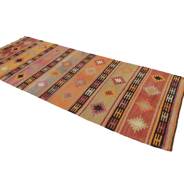 Rug & Kilim Vintage Orange and Purple Multicolor Wool Kilim Rug For Sale - Image 4 of 7