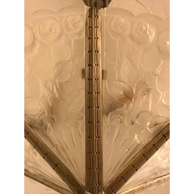 French Art Deco Chandelier Signed by Des Hanots For Sale In New York - Image 6 of 10