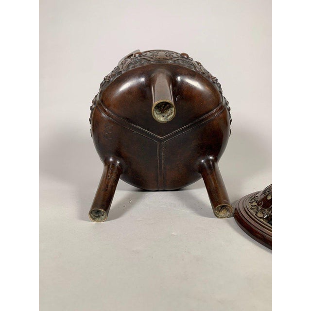 Metal Large Bronze Incense Burner, 18th-19th Century, China, Qing Dynasty For Sale - Image 7 of 11