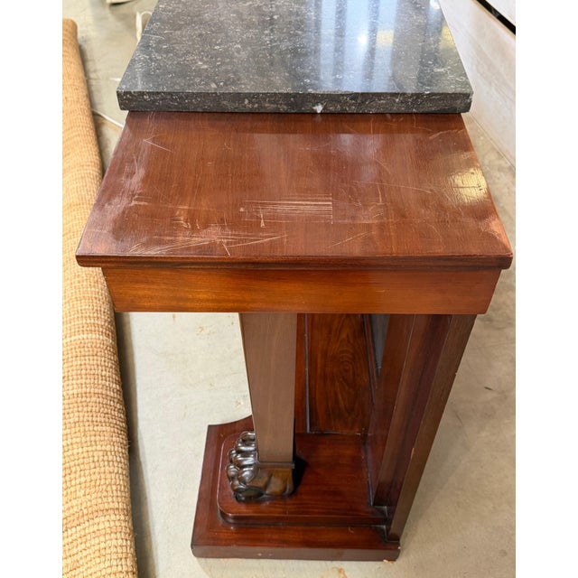 Monumental Pair Regency Revival Mahogany & Marble Consoles Manner Thomas Hope For Sale - Image 17 of 17