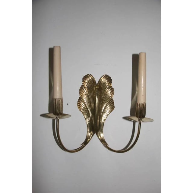 Metal Mid-Century Brass Sculptural Wall Sconces, Set of 2 For Sale - Image 7 of 8