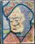 Oil pastel on paper portrait of a man by Latvian artist Erika Romane (1920-2000). Romane was an educator and well known in...
