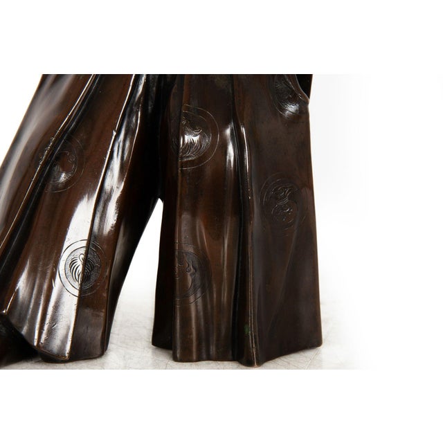 A Fine Japanese Meiji Period Antique Bronze Sculpture of a Samurai Warrior For Sale - Image 18 of 18