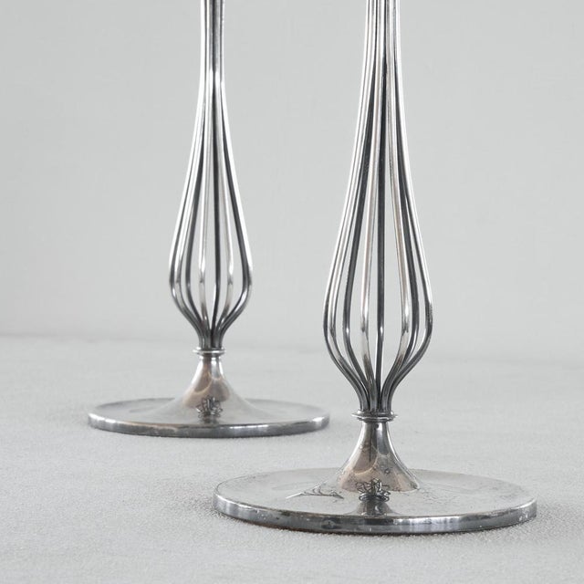 Silver-Plated Candleholders by Gustav Beran for Van Kempen & Begeer 1960s, Set of 2 For Sale - Image 6 of 10