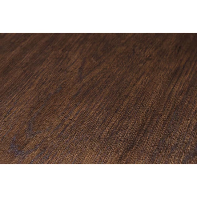 Wood Round Oak Coastal Extension Dining Table For Sale - Image 7 of 8