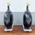 Art Deco 1980s Postmaster Deco Black Gloss Ceramic and Lucite Table Lamps - A Pair For Sale - Image 3 of 6