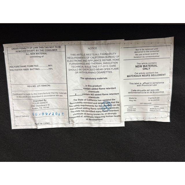 Four Hands Mercury Double Chaise For Sale - Image 11 of 12