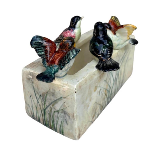 Delphin Massier 19th Century Majolica Birds Jardinière Delphin Massier For Sale - Image 4 of 7