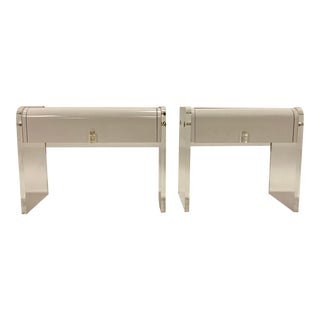 Space Age Lucite Waterfall Nightstands - a Pair For Sale