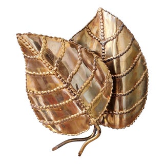 Floral Wall Sconce in Brass from Maison Jansen, France, 1970s For Sale