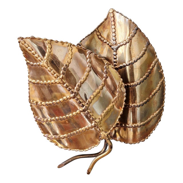 Floral Wall Sconce in Brass from Maison Jansen, France, 1970s For Sale