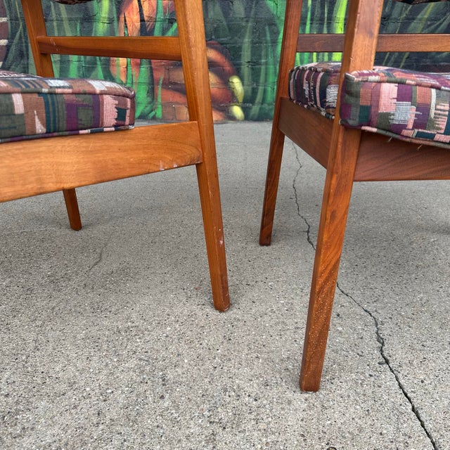 Pair of George Nelson Walnut Arm Chairs For Sale - Image 9 of 12