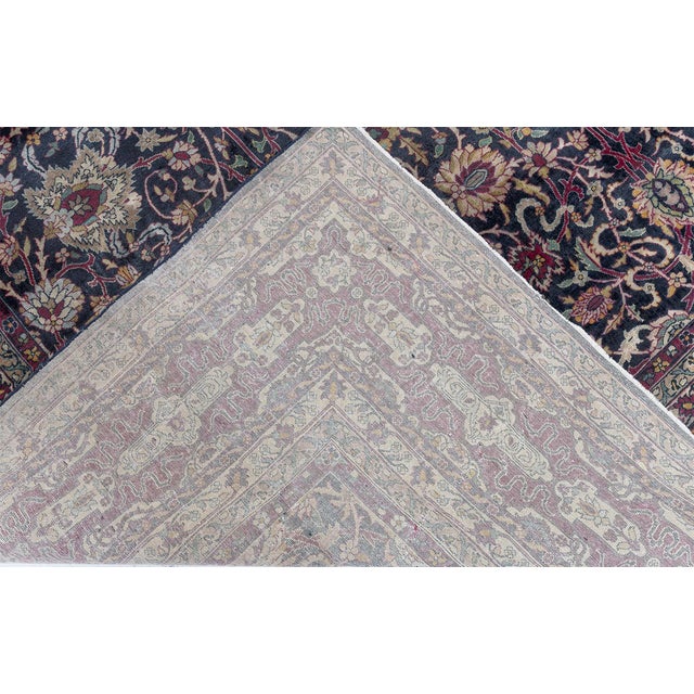 Fine Antique Persian Kirman Botanic Handmade Wool Carpet For Sale In New York - Image 6 of 10