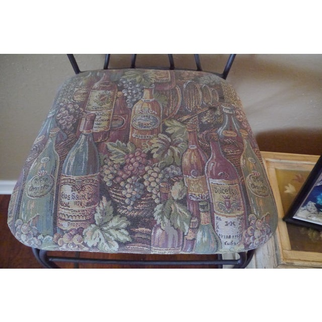 Bassett Furniture Late 20th Century Gray Wrought Iron Bar Stools- Set of 2 For Sale - Image 4 of 12