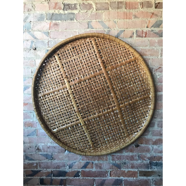 Extra Large Vintage Woven Rattan Tobacco Basket Chairish