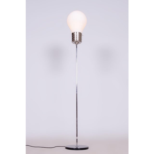 Silver Mid-Century Modern Floor Lamp in Beech and Chrome, 1970s For Sale - Image 8 of 14